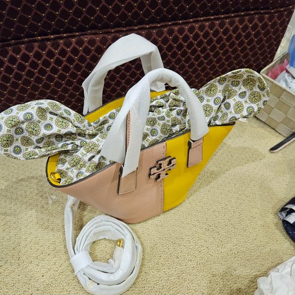 NEW Tori Burch - The McGraw Color-Block Mini Shopper Tote Handbag - Picture 7 of 8